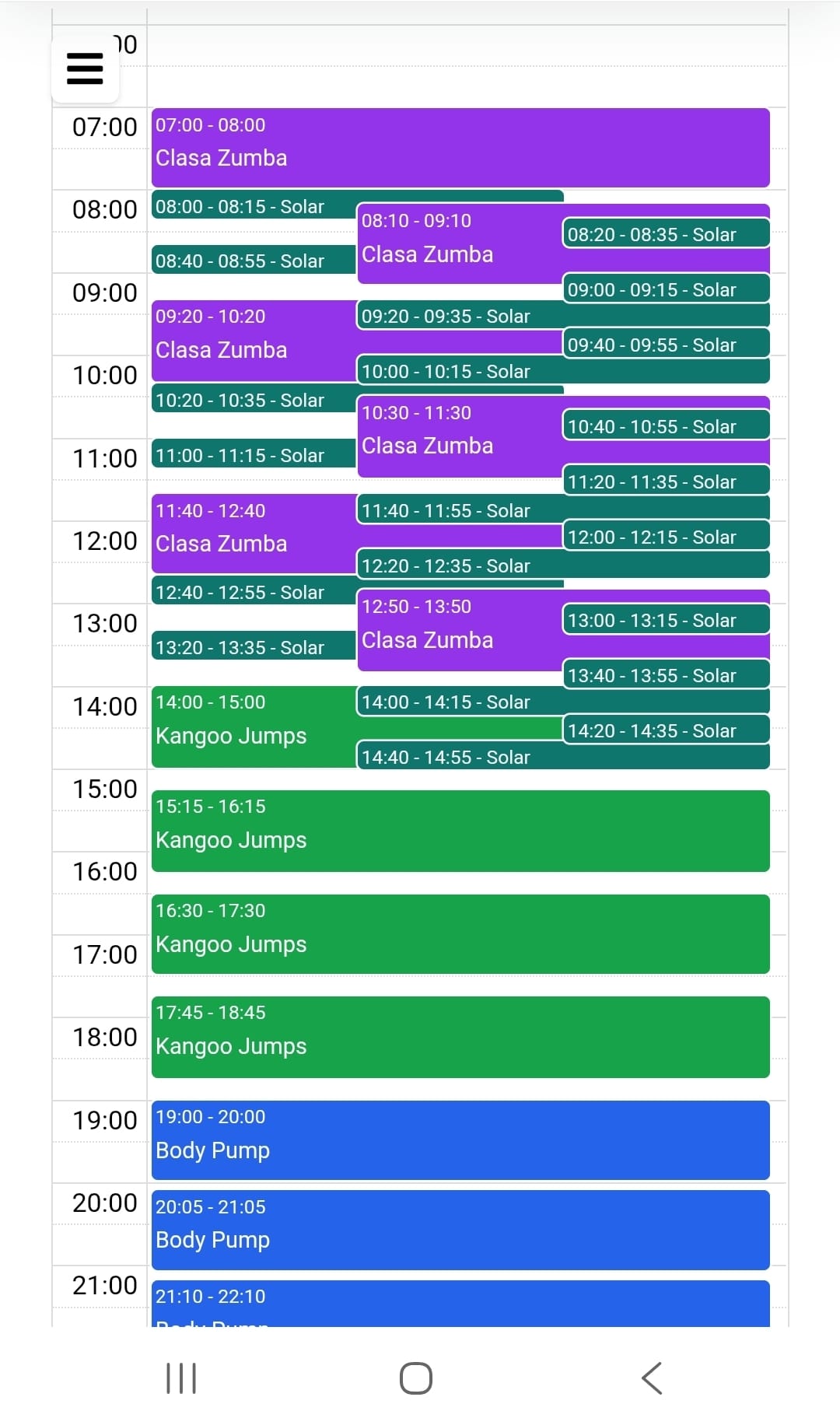 Interfață mobilă cu calendar și confirmări